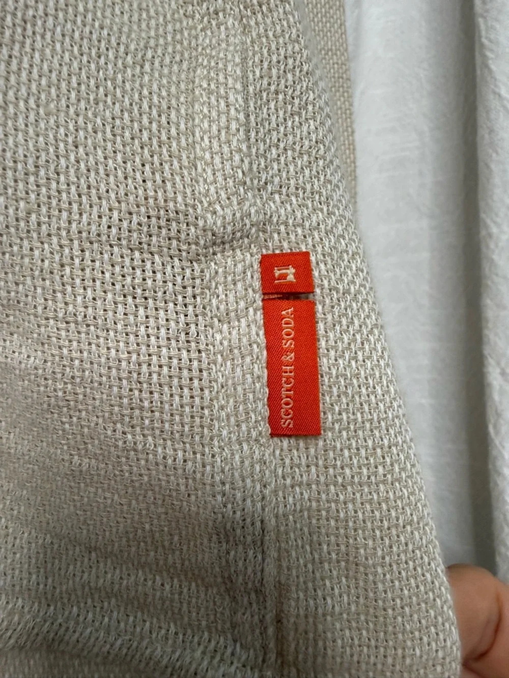 Men's Scotch and Soda, Lino Weave Band Collar Button-Up Shirt size L - Picture 6 of 15